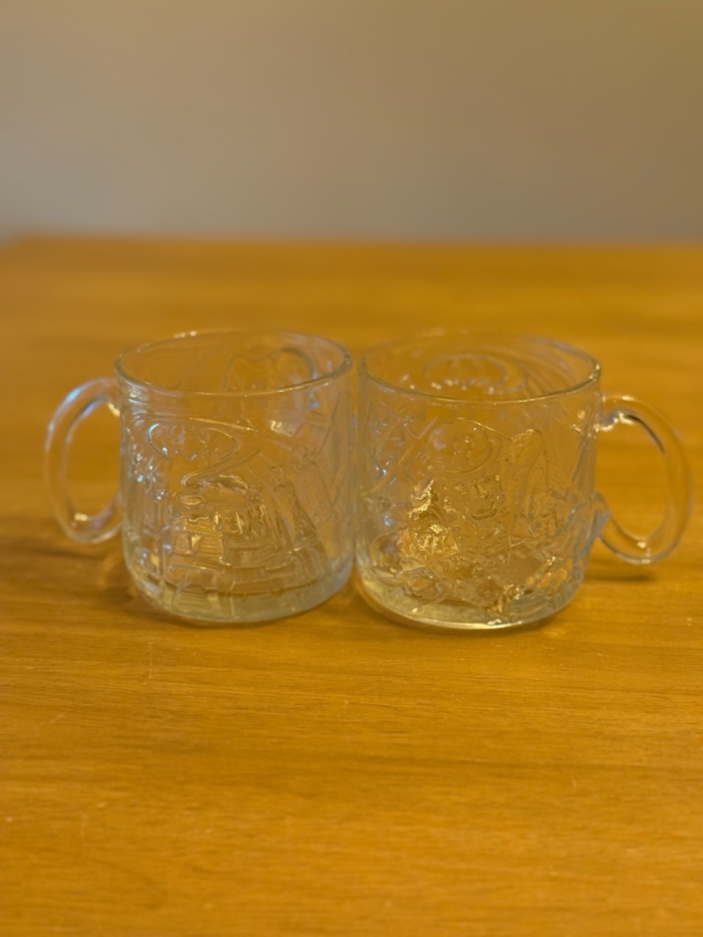 Vintage 1995 McDonald's Batman Forever The Riddler Glass Cup Mugs (2)